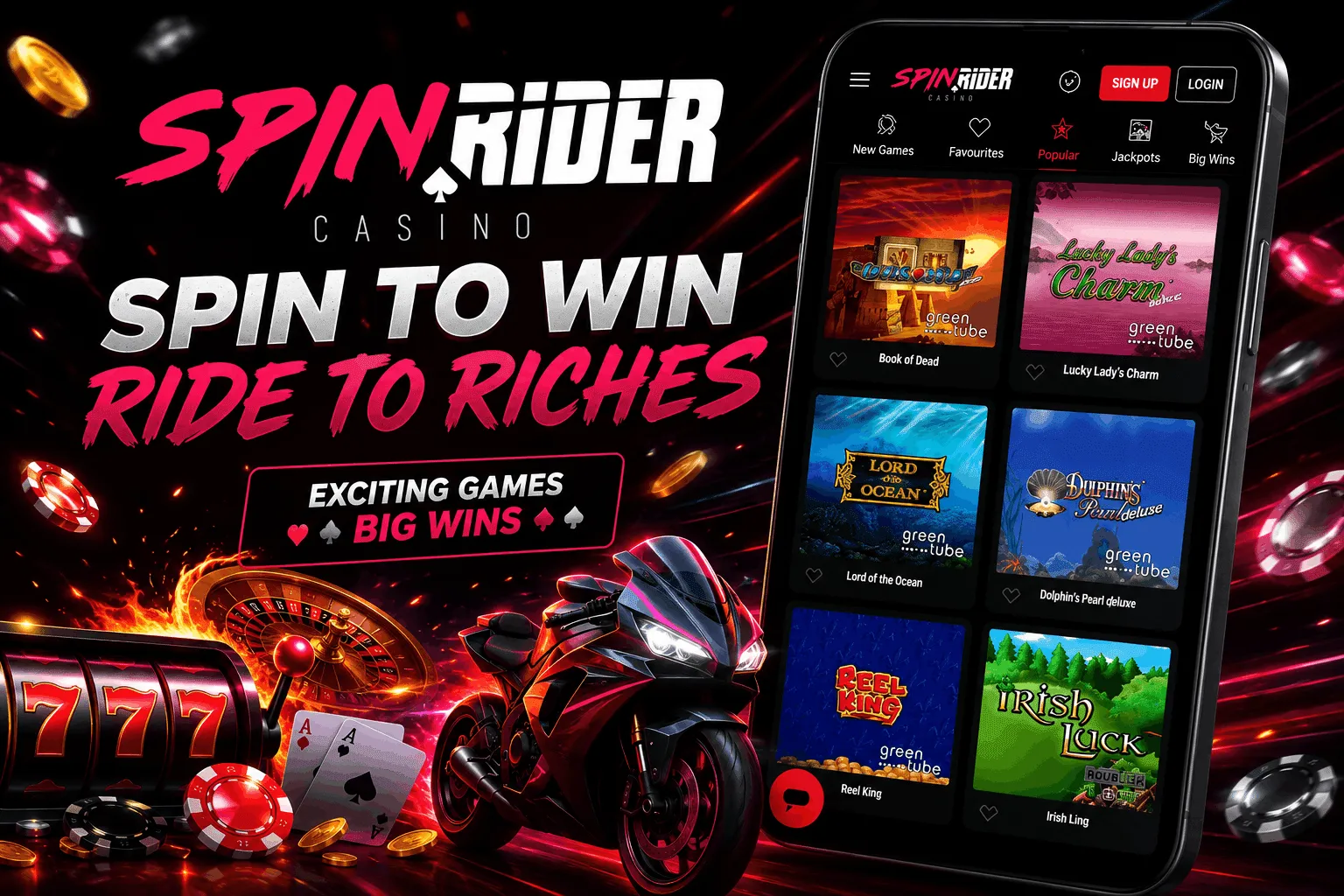 SpinRider Casino App Screenshot